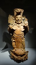 Mayan incense burner representing the god of the Sun in the underworld.