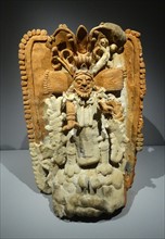 Mayan incense burner made from ceramic, with the features of an ancestor