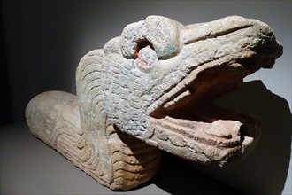 post-classical Mayan Sculpture of a plumed serpent