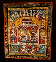 Painted cotton 'The child Krishna' Orissa, India, mid twentieth century