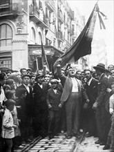Spontaneous street demonstration in support of the republic in Spain 1930