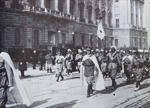 Colonial soldiers from Morocco parade in Madrid 1931