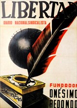 Front cover of the pro-fascist magazine 'libertad' Spain 1936