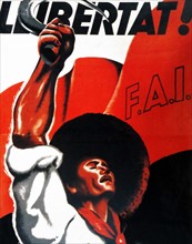 Libertat! Propaganda poster published by the Federación Anarquista Ibérica