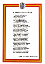 Spanish civil war, nationalist propaganda patriotic postcard