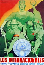 Republican propaganda poster 'Los Internacionales'