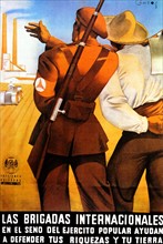 Spanish Civil War, International brigade, propaganda poster
