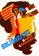Propaganda poster illustrating Basque Catalan