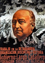 Poster during the Spanish Civil War depicting Republican leader largo Caballero.