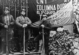 soldiers from the Durruti Column, during the Spanish Civil War