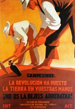 CNT antifascist propaganda poster, during the Spanish Civil War