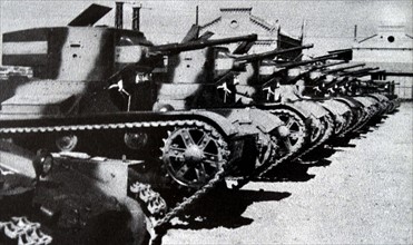 Soviet tanks used by the republican army in Spain, during the Spanish Civil War