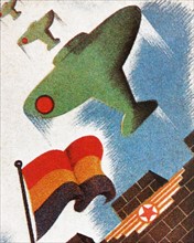 Republican postcard celebrating Soviet military aid during the Spanish Civil War