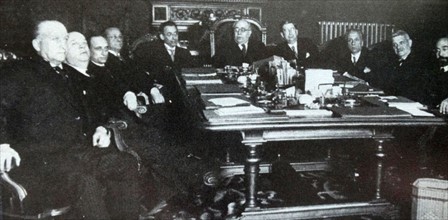 Meeting of the Basque government under José Antonio Aguirre y Lecube