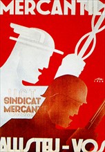 poster issued by the Mercantile Union during the Spanish Civil War