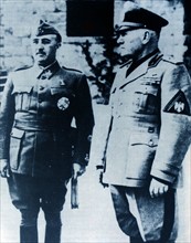 Benito Mussolini meets Spanish dictator, Francisco Franco