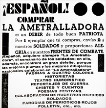 nationalist newsletter during the Spanish Civil War