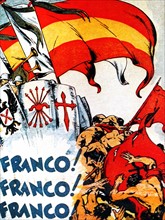 General Francisco Franco; slogan on nationalist poster, during the Spanish Civil War