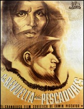Poster for the Spanish edition of the Soviet epic film, Revolt of the Fishermen