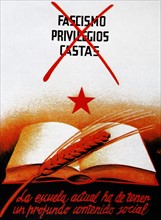 poster, criticising Fascism, Privilege and class, during the Spanish Civil War
