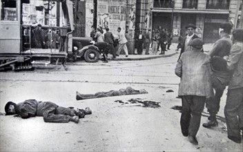Victims of street fighting in Madrid during the Spanish Civil War