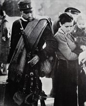 Spanish refugees at the French border during the Spanish Civil War