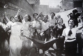 Republican civilians collect donations during the Spanish Civil War