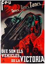 Spanish Civil War, Republican poster by Marti Bas 1936.