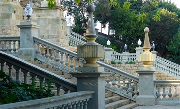 balastrade and steps at the National Museum of art Montjuic, Barcelona,