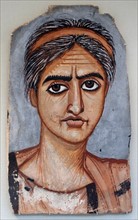 Portrait of a woman, painted in encaustic on wood