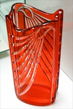 Art Nouveau style cut glass vase