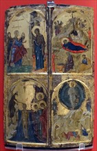 Icon with four church feasts, probably painted in Thessalonica