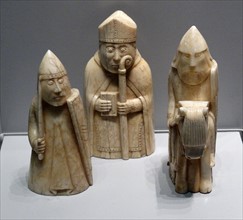 Medieval Lewis Chessmen made from carved walrus ivory
