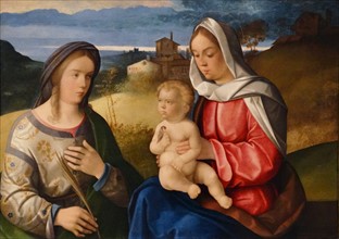 The Virgin and Child with Saint Agnes in a Landscape by Pietro degli Ingannati, 1550
