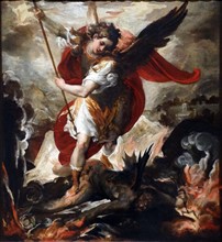 Saint Michael the Archangel defeats Lucifer by Francesco Maffei, 1656