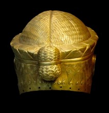 Electrotype of gold helmet of Meskalamdug; Early Dynastic III. 2600BC Royal Cemetery at Ur, Iraq.
