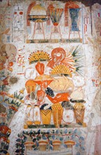Fresco from the tomb of Nebamun, representing funerary offerings. Thebes, Egypt 18th Dynasty, around 1350 BC