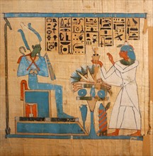 Ancient Egyptian papyrus: The weighing of the heart from the Book of the Dead of Hunefer 19th Dynasty