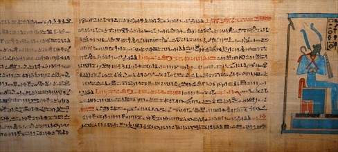 Ancient Egyptian papyrus: from the Book of the Dead of Hunefer 19th Dynasty, about 1280 BC From Thebes.