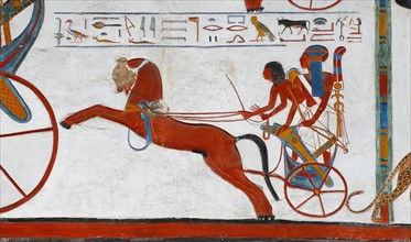 Egyptian temple relief depicting a military expedition by Rameses II (1279-1213 BC)