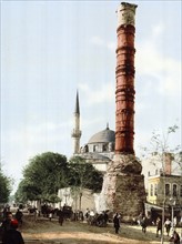 The burnt column, Constantinople, 1890.
