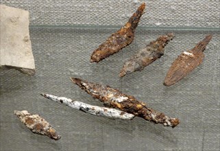 Beginning of the attack on Lachish. Bone arrowheads; Assyrian, about 700-692 BC