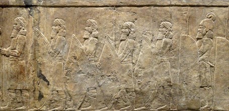 Relief depicting Horses and grooms leaving Sennacherib's palace, Assyrian, 700 - 692 BC, Nineveh