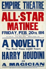 A novelty, the first in 20 years, Harry Houdini as a magician