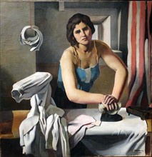Woman ironing by Roberto Fernández Balbuena