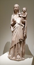 Carved alabaster statue of Mother of God by Anonymous