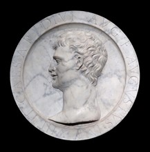 Carved marble plaque of Tiberius by Alfonso Lombardi