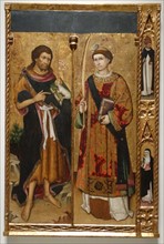 Painting depicting Saint John the Baptist and Saint Stephen by Saint the Master of St. John and St. Stephen
