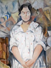 Painting titled 'Portrait of Pilar' by Rafael Barradas