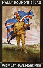 Rally round the flag. 1915 World war One British propaganda poster